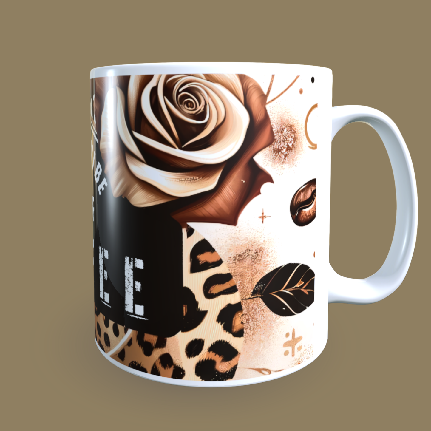 Cană ceramică personalizată „Vibe-ul de azi: Multă cafea” – 330 ml, albă
