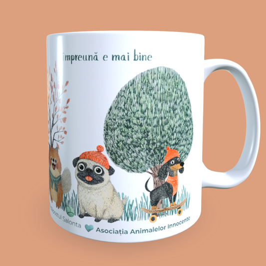 Cană caritabilă „Împreună e mai bine” – Blănoșii