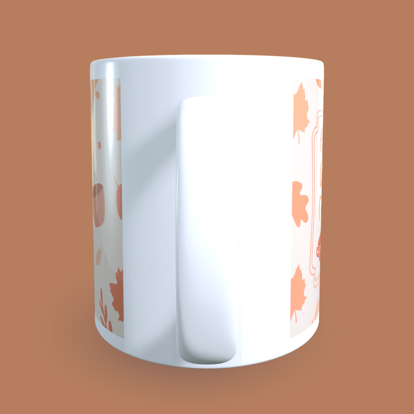 Cană ceramică personalizată „Frunzele cad și cafeaua mă cheamă” – 330 ml, albă