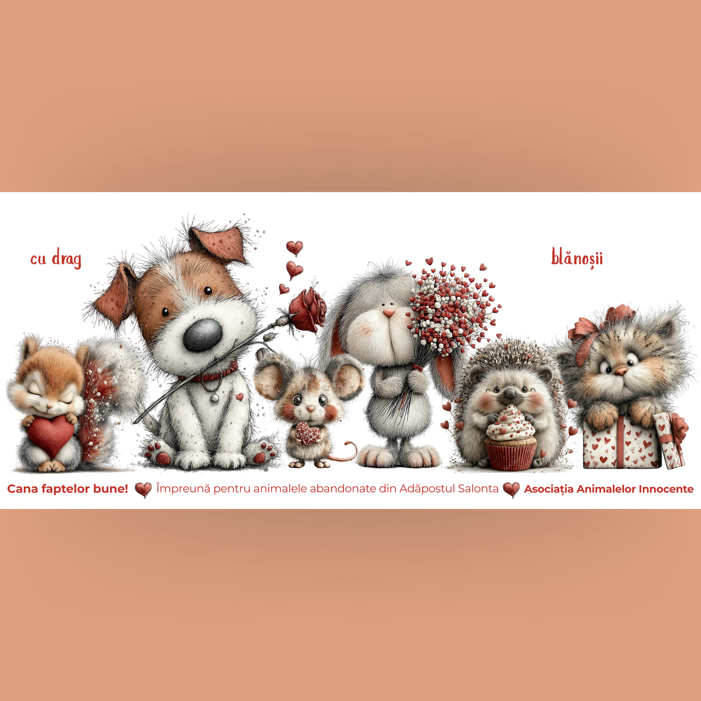 Cană caritabilă „Cu drag” – Blănoșii