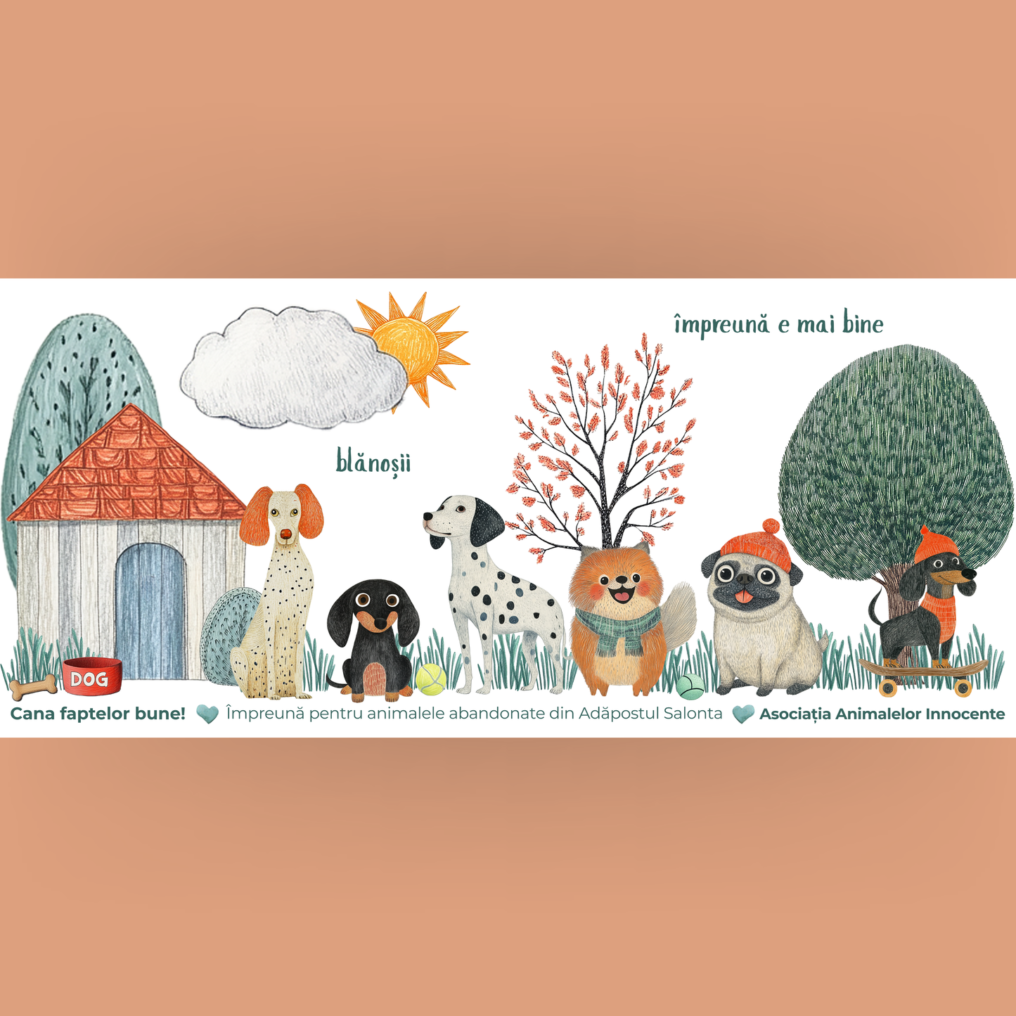 Cană caritabilă „Împreună e mai bine” – Blănoșii