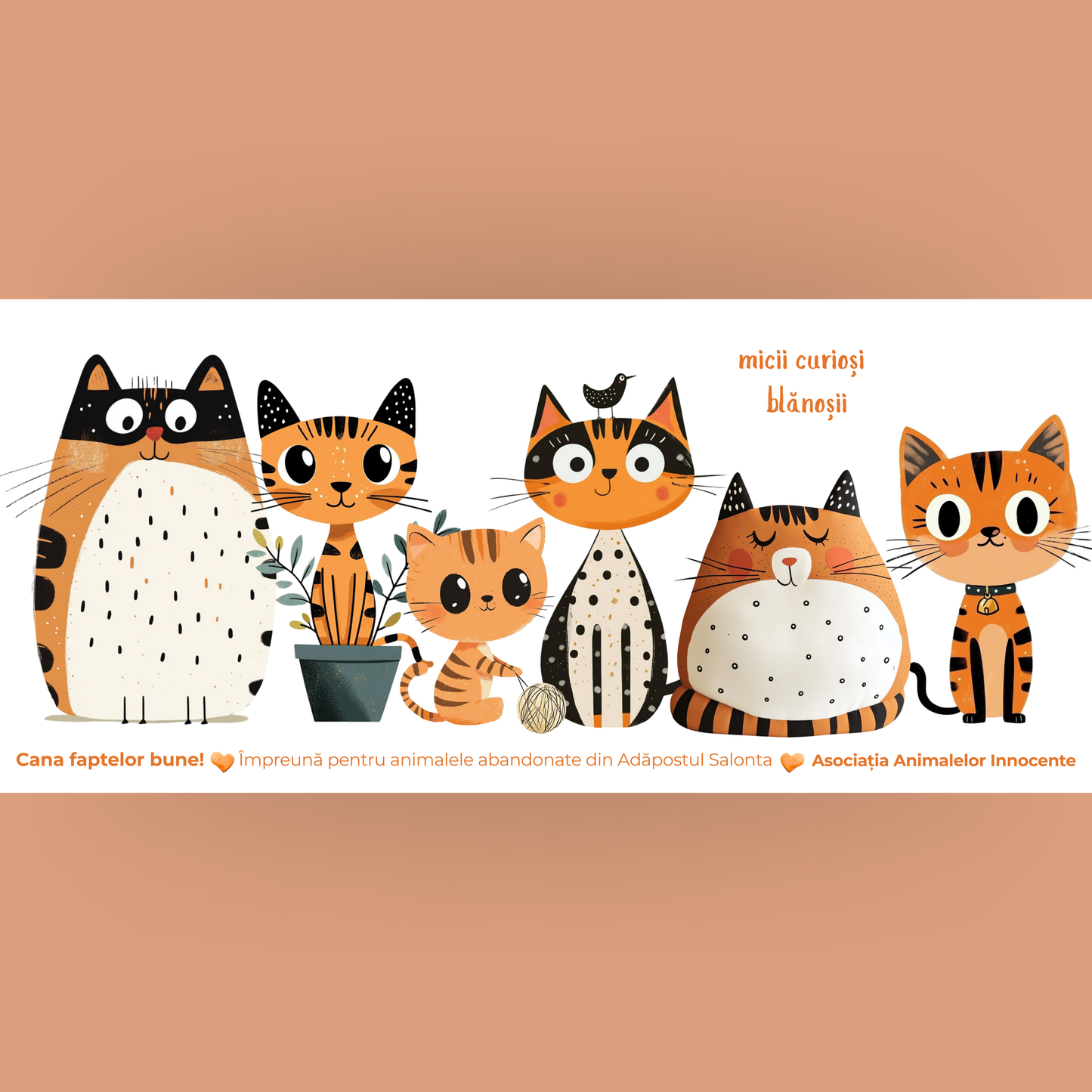 Cană caritabilă „Mici curioși” – Blănoșii jucăuși