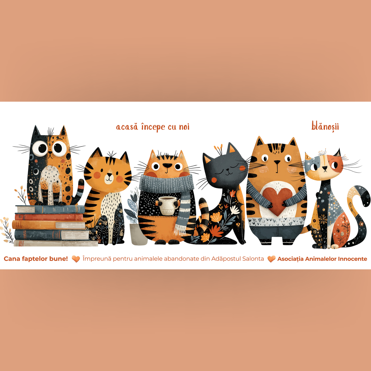 Cană caritabilă „Acasă începe cu noi” – Blănoșii