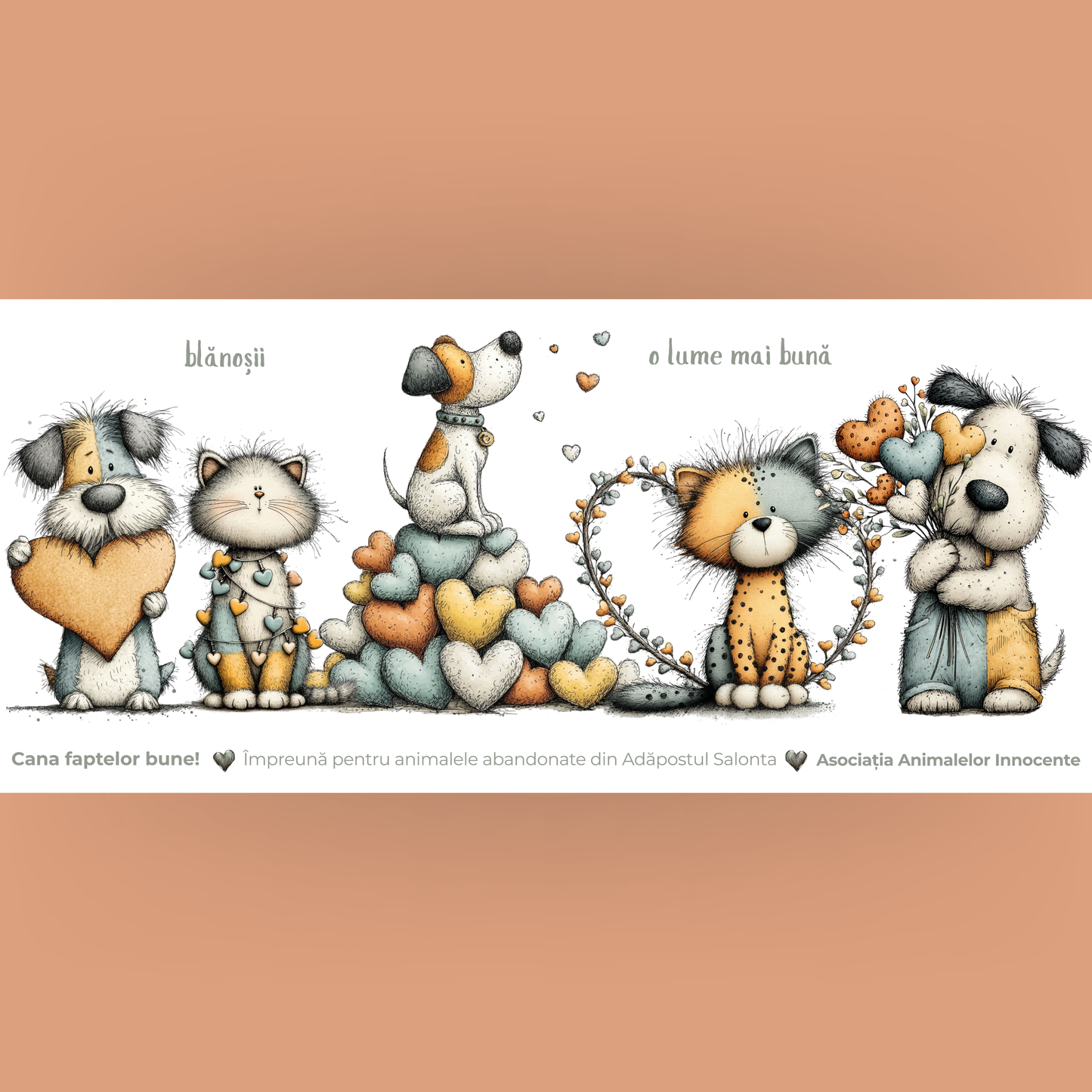 Cană caritabilă „O lume mai bună” – Blănoșii solidari