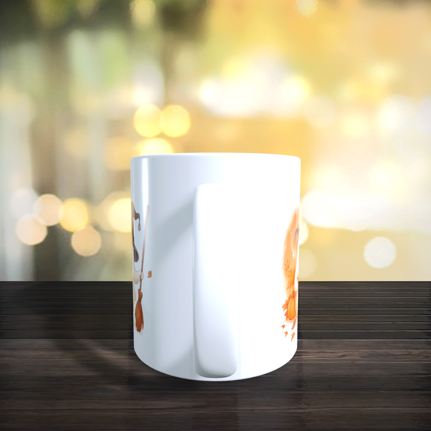 Cană ceramică personalizată „Hocus Pocus – I need coffee to focus” – 330 ml, design fără fundal