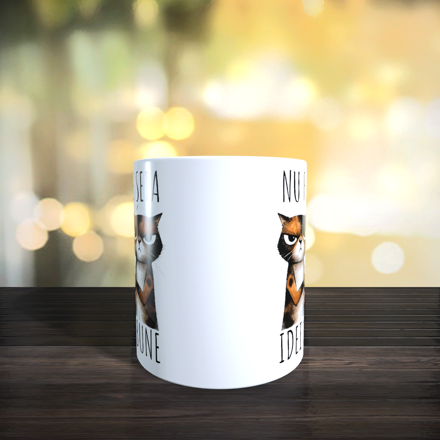 Cană ceramică personalizată „Nu fac pe șefa, doar am idei mai bune” – 330 ml, albă