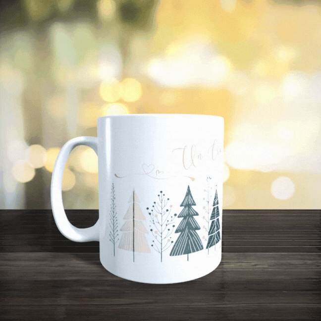 Cană ceramică personalizată „Un Crăciun mai dulce cu tine” – 330 ml, albă