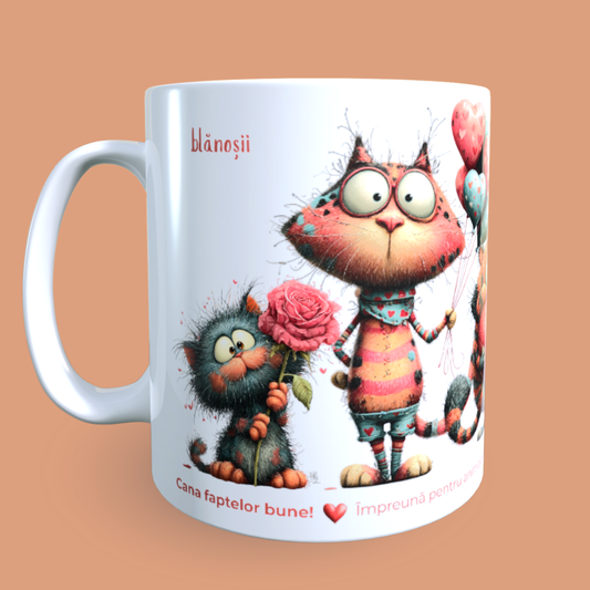 Cană caritabilă „Fiecare inimă contează” – susține animalele abandonate