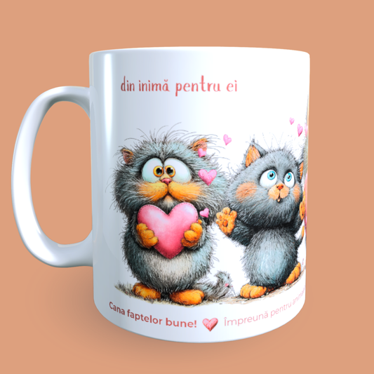 Cană caritabilă „Din inimă pentru ei” – blănoșii care contează