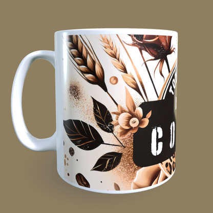 Cană ceramică personalizată „Vibe-ul de azi: Multă cafea” – 330 ml, albă