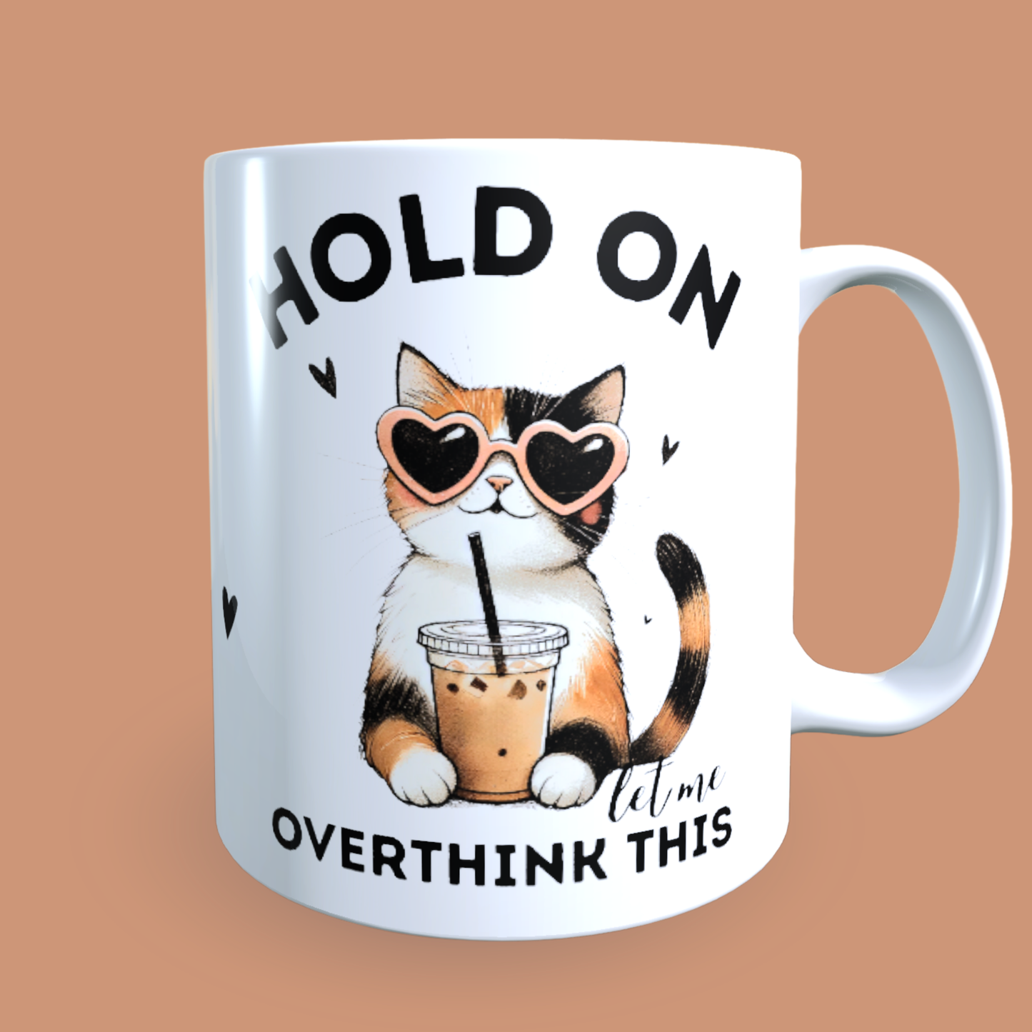 Cană ceramică personalizată „Așteaptă, să mă stresez inutil” – 330 ml, albă