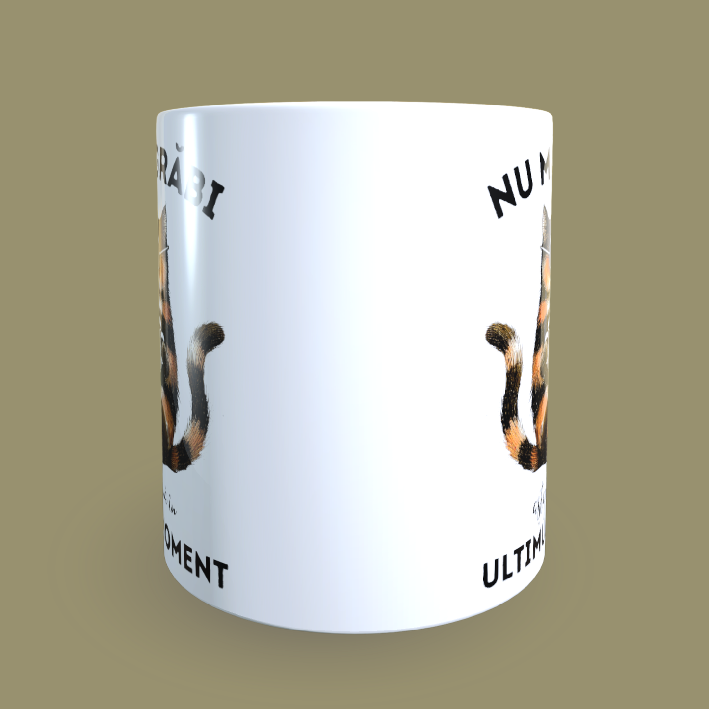 Cană ceramică personalizată „Nu mă grăbi, aștept până în ultimul moment” – 330 ml, albă