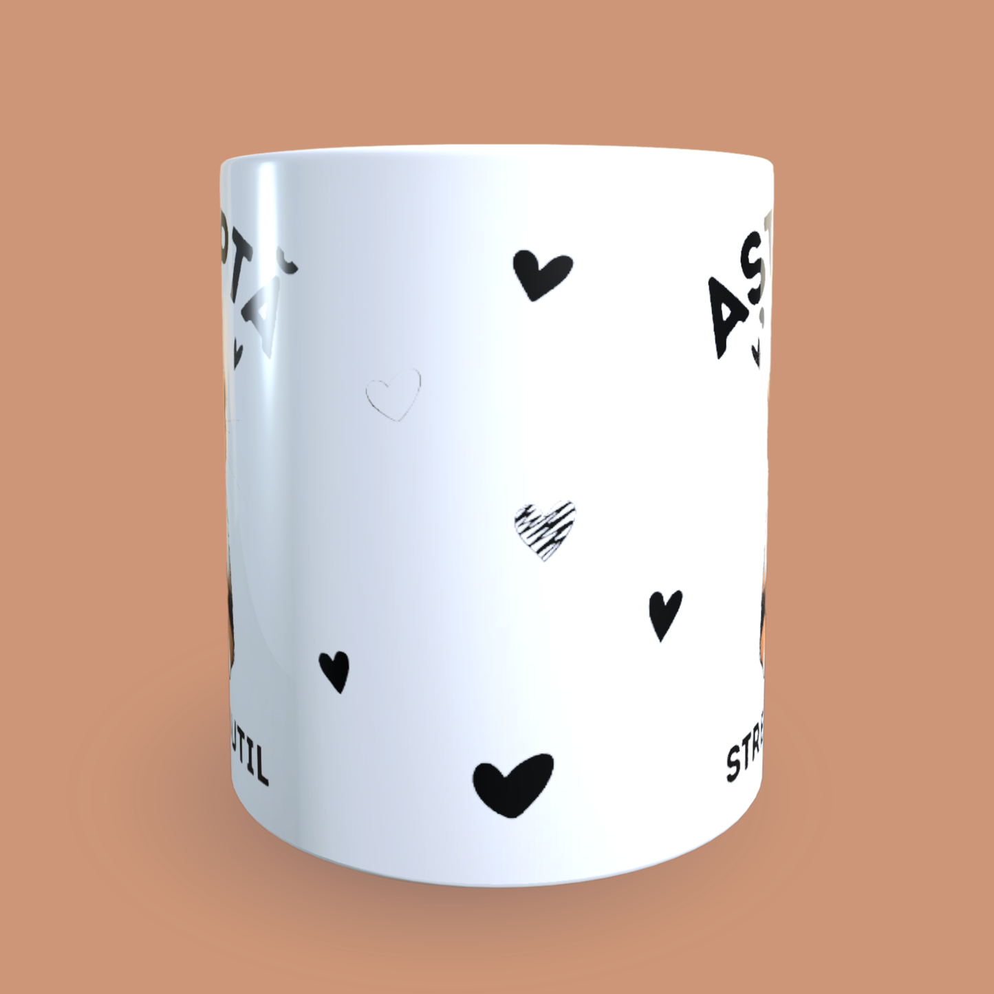 Cană ceramică personalizată „Așteaptă, să mă stresez inutil” – 330 ml, albă