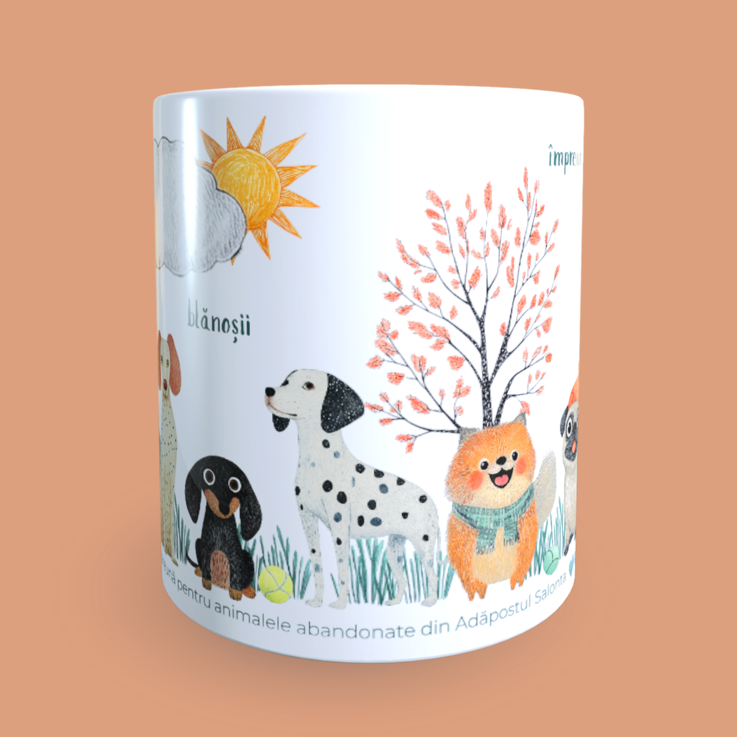 Cană caritabilă „Împreună e mai bine” – Blănoșii