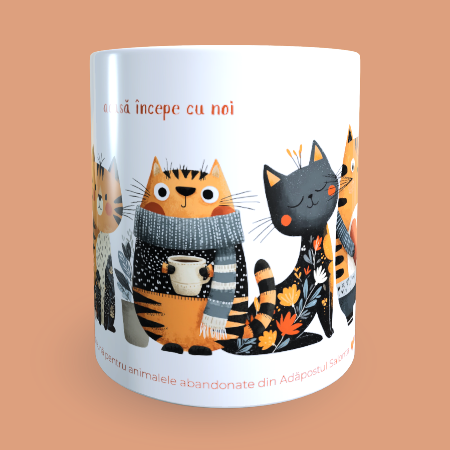 Cană caritabilă „Acasă începe cu noi” – Blănoșii