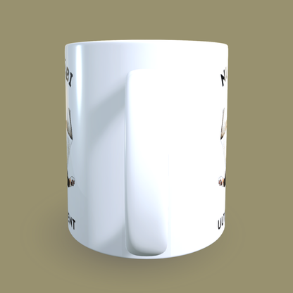 Cană ceramică personalizată „Nu mă grăbi, aștept până în ultimul moment” – 330 ml, albă