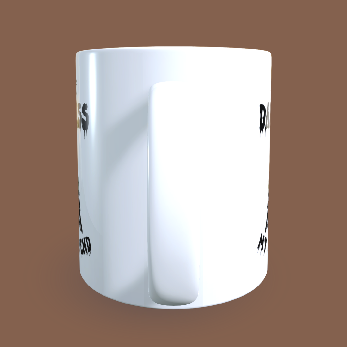 Cană ceramică personalizată „Hello darkness my old friend” – 330 ml, albă