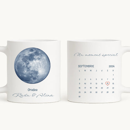 Momente sub lună 🌕 – cană personalizată (lună albastră)