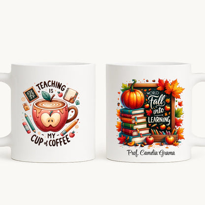 Educație cu aromă de cafea - cană personalizată