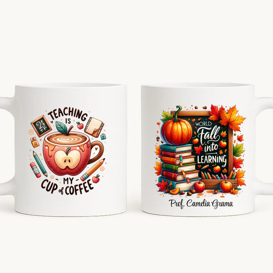 Educație cu aromă de cafea - cană personalizată