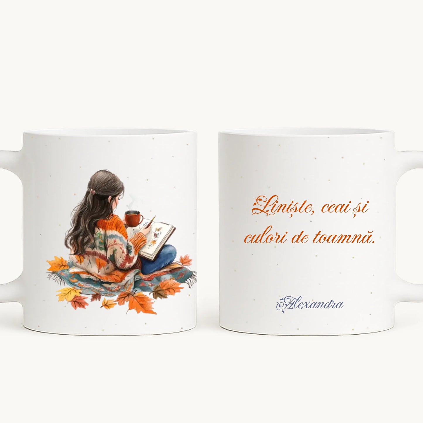 Toamna se citește cu sufletul - cană personalizată