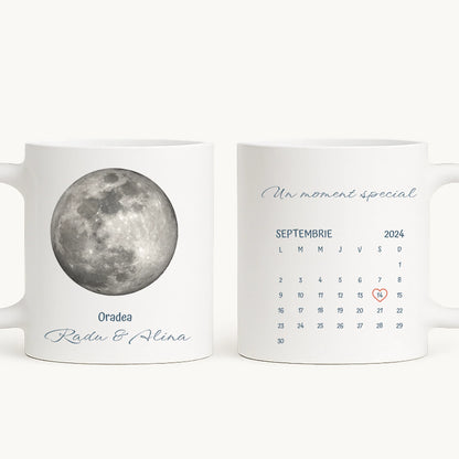 Momente sub lună 🌕 – cană personalizată (lună argintie)