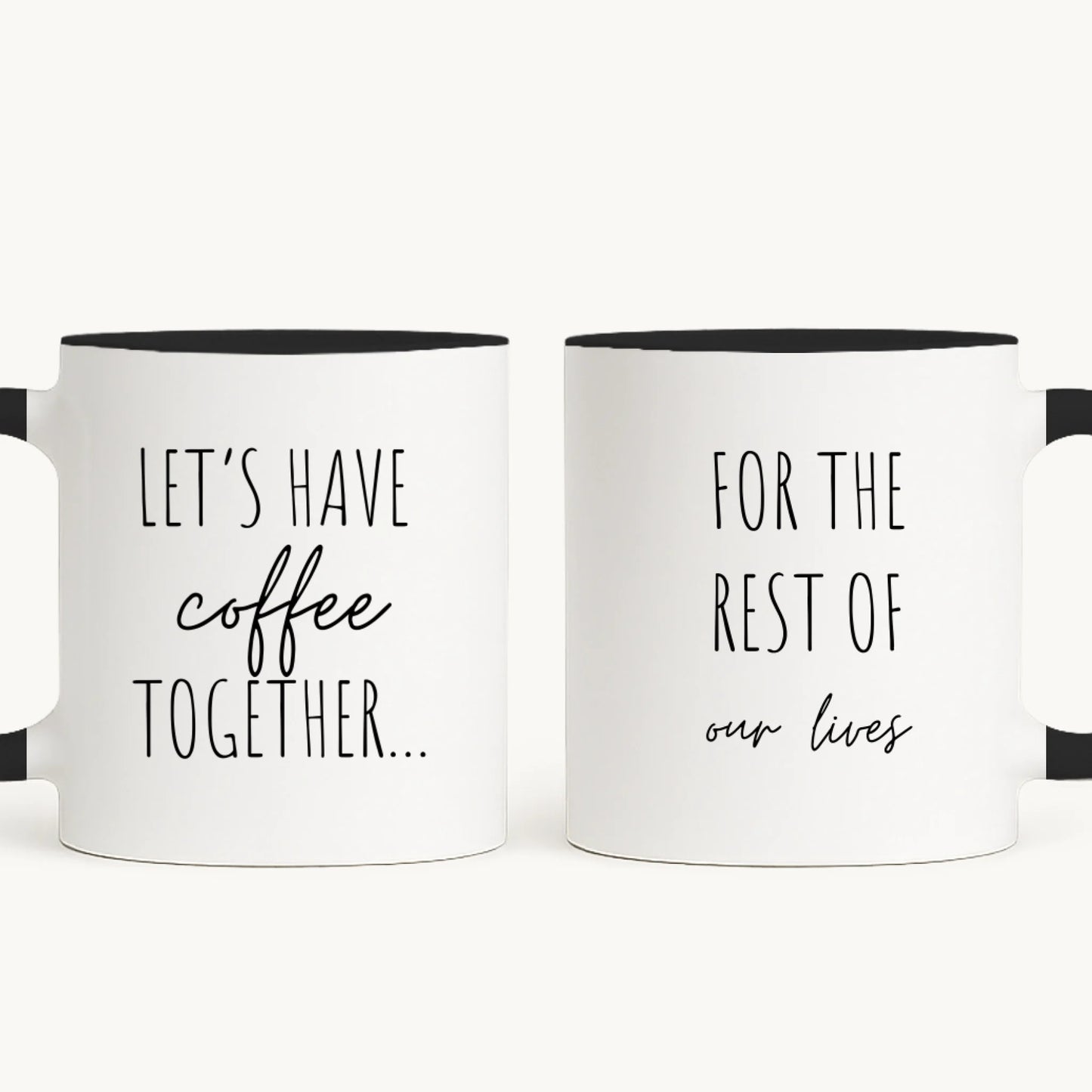 Cafeaua se bea în doi - cană personalizată