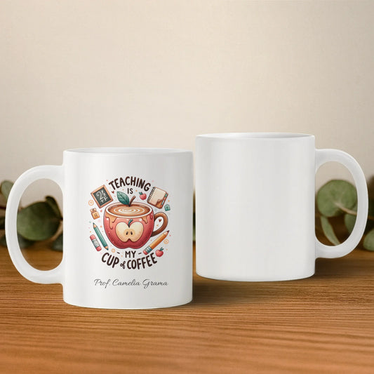 Cană personalizată pentru profesori – Teaching is my cup of coffee