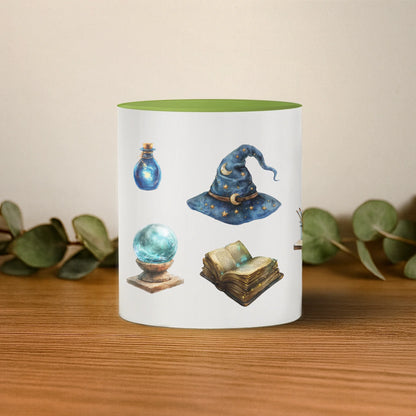 cana cu interior si toarta albastra mijloc base