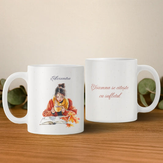 Cană personalizată „Toamna se citește cu sufletul