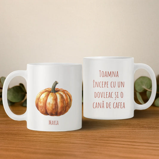 Cană personalizată „Dovleac de toamnă”