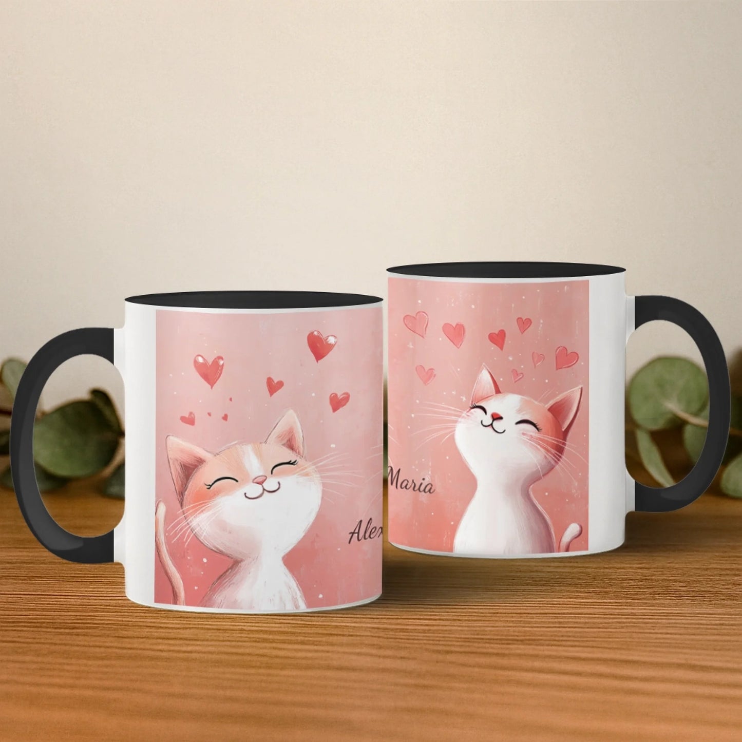 pisica iubitoare 2 cani mockup negru