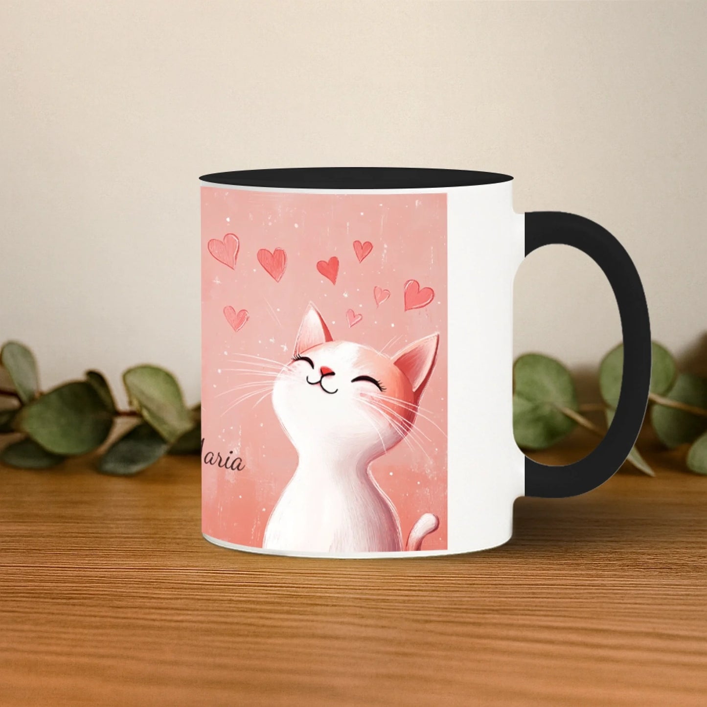 pisica iubitoare toarta dreapta mockup negru