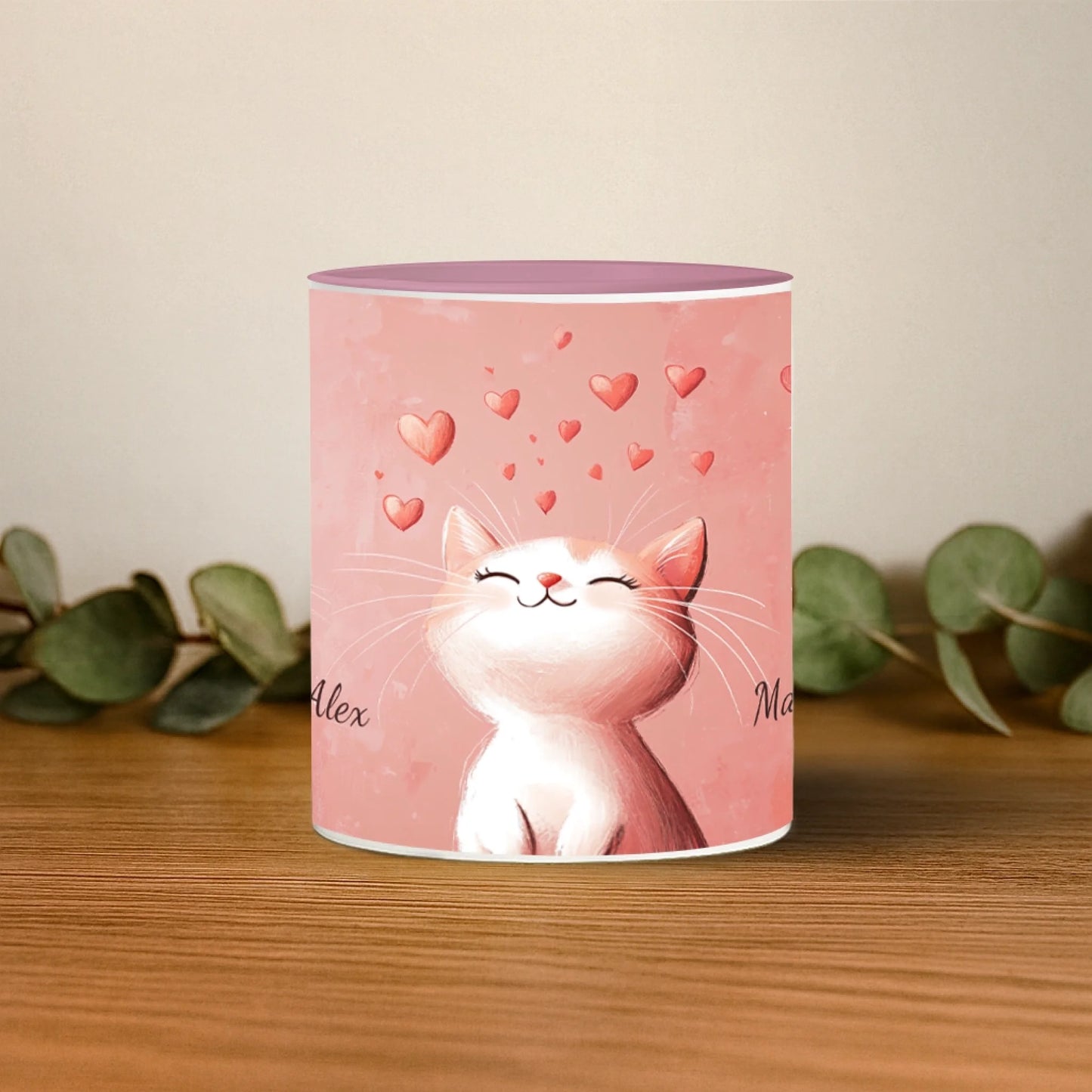 pisica iubitoare toarta mijloc mockup roz