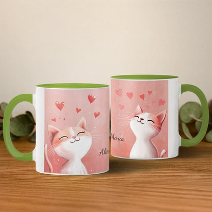 pisica iubitoare 2 cani mockup verde