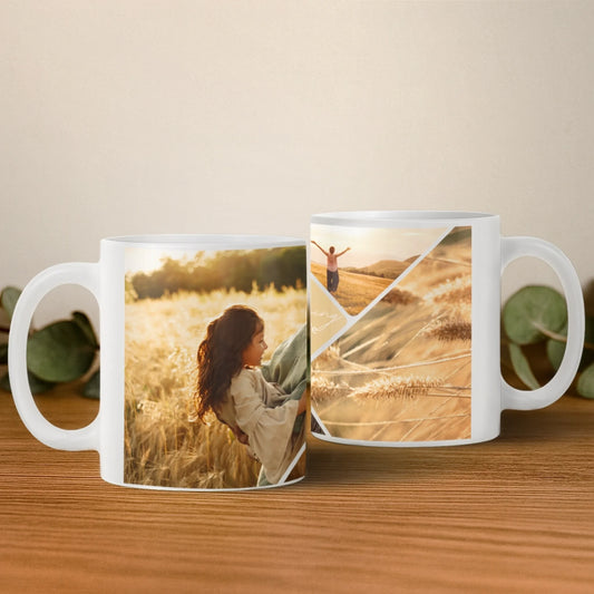 Cană personalizată „Momente de aur” – colaj foto cu 4 imagini