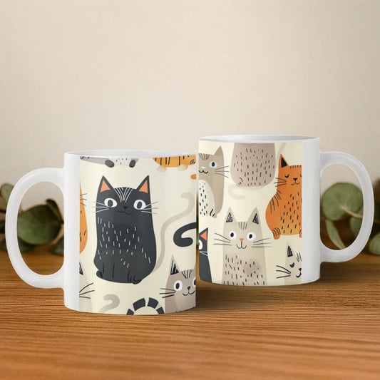 Cană personalizată „Pisici peste tot” – alege modelul și adaugă nume