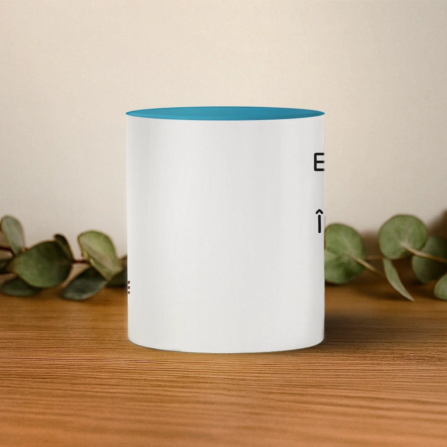 cana cu interior si toarta albastra mijloc base