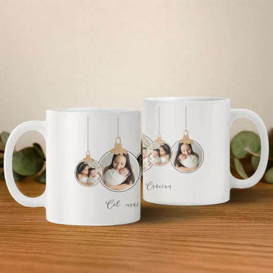 Cană personalizată „Globuri cu Amintiri” – 7 fotografii