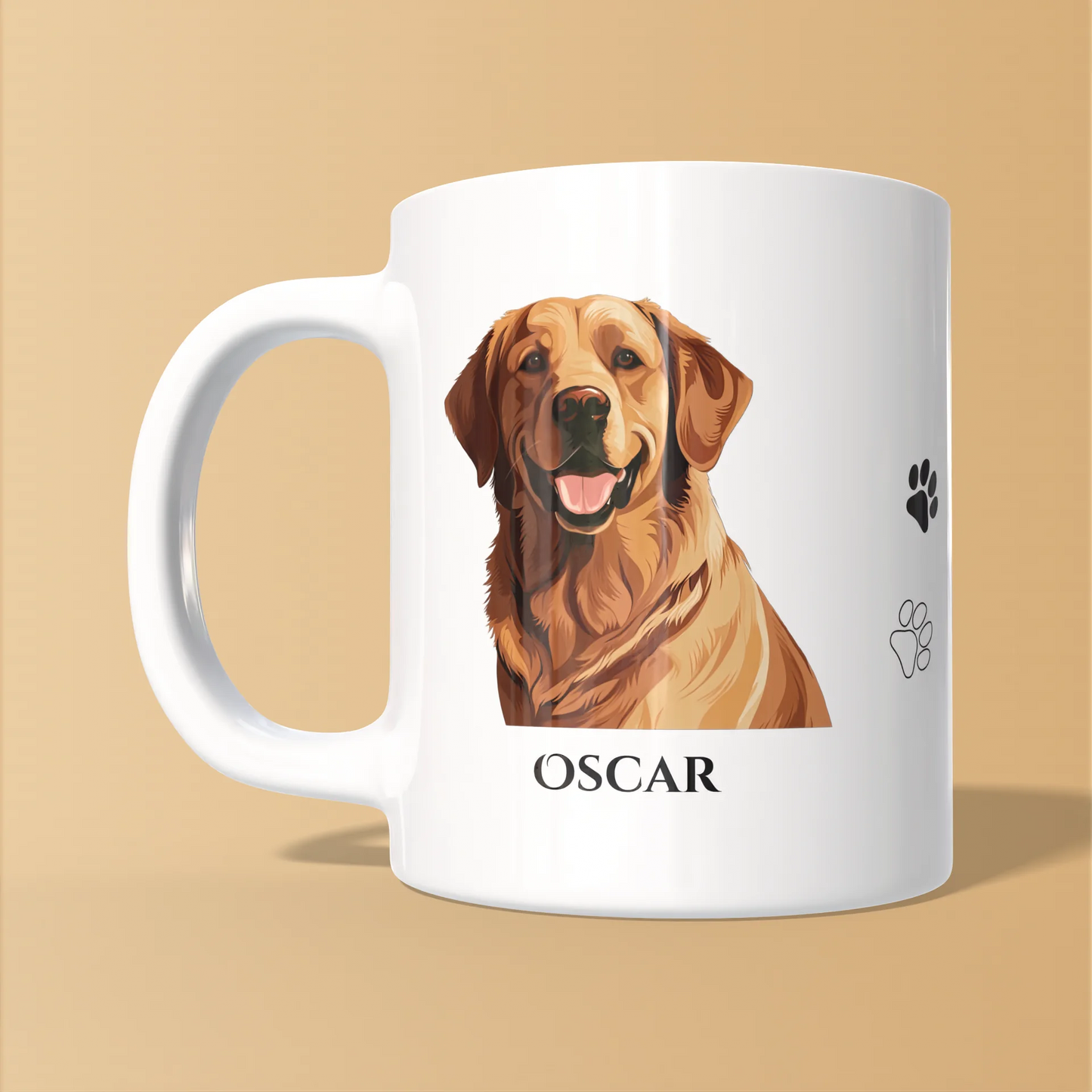 Cană personalizată cu câine și mesaj