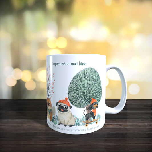 Cană caritabilă „Împreună e mai bine” – Blănoșii