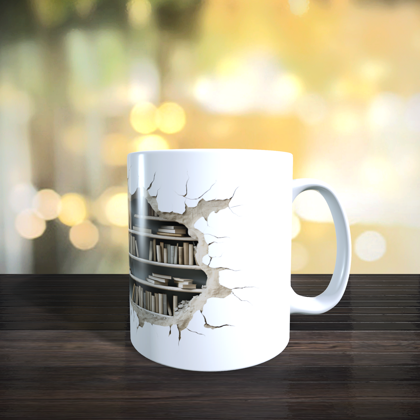 Cană ceramică personalizată „Biblioteca secretă” – 330 ml, albă