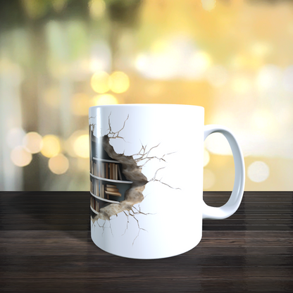 Cană ceramică personalizată „Librăria din vis” – 330 ml, albă