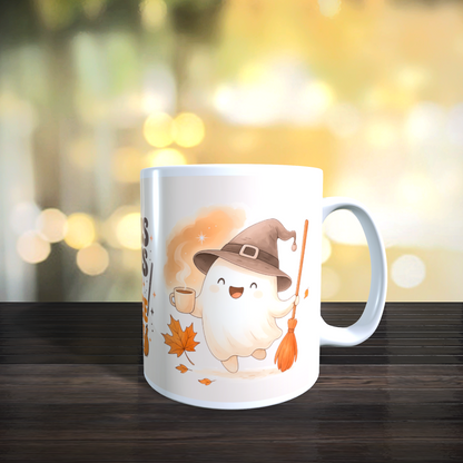 Cană ceramică personalizată „Hocus Pocus – I need coffee to focus” – 330 ml