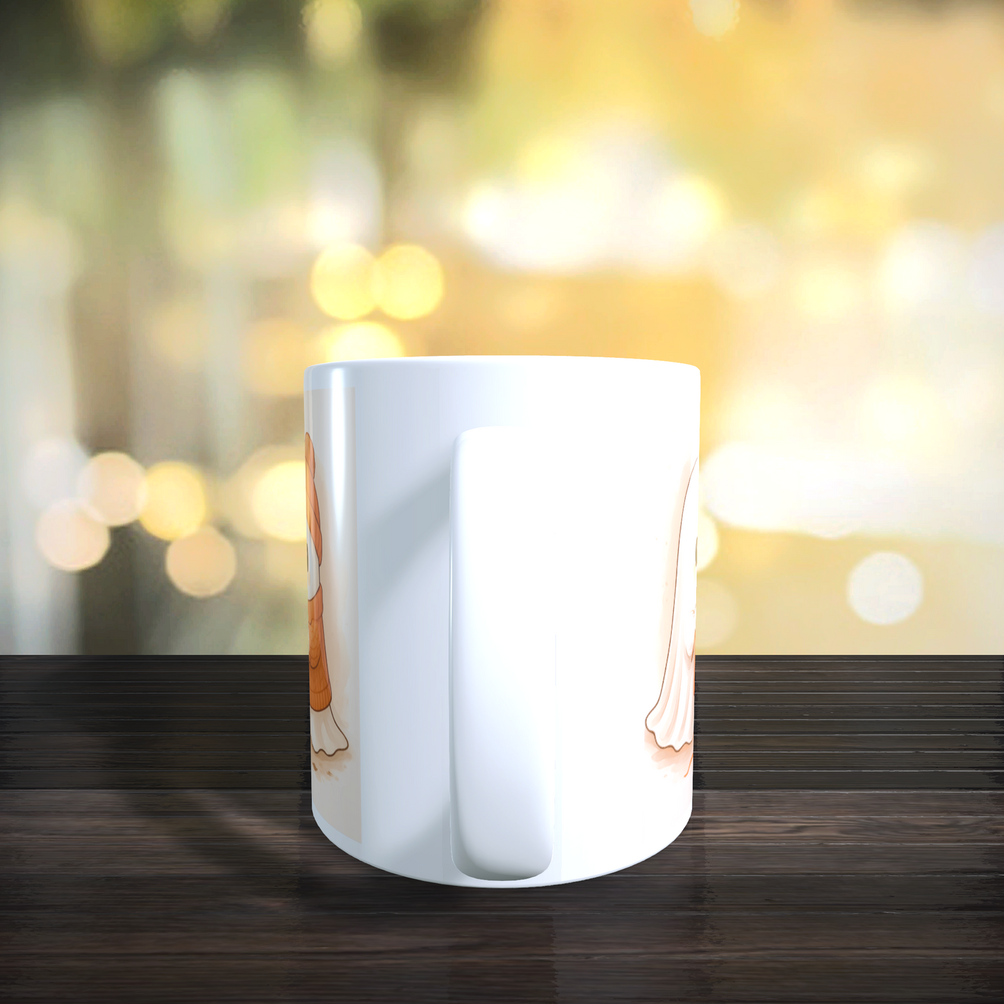 Cană ceramică personalizată „Sweater Weather Vibes” – 330 ml, albă