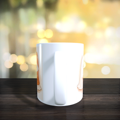 Cană ceramică personalizată „Sweater Weather Vibes” – 330 ml, albă