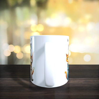 Cană ceramică personalizată „Unde mi-e cafeaua?” – 330 ml, albă