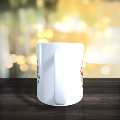 Cană ceramică personalizată „Omulețul de turtă dulce 3D” V2 – 330 ml, albă