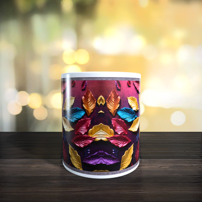 Cană ceramică personalizată „Culorile toamnei în tablou” – 330 ml, albă