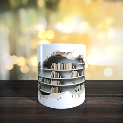 Cană ceramică personalizată „Biblioteca secretă” – 330 ml, albă